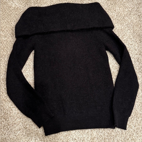 BNWT MASSIMO DUTTI STUDIO BLACK DOUBLE COLLAR DETAIL SWEATER SZ M - Picture 3 of 9